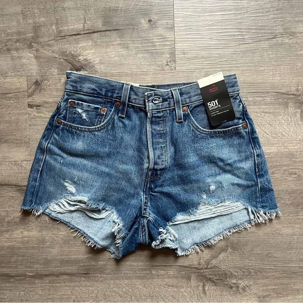 Levi's Distressed Blue Jean Shorts